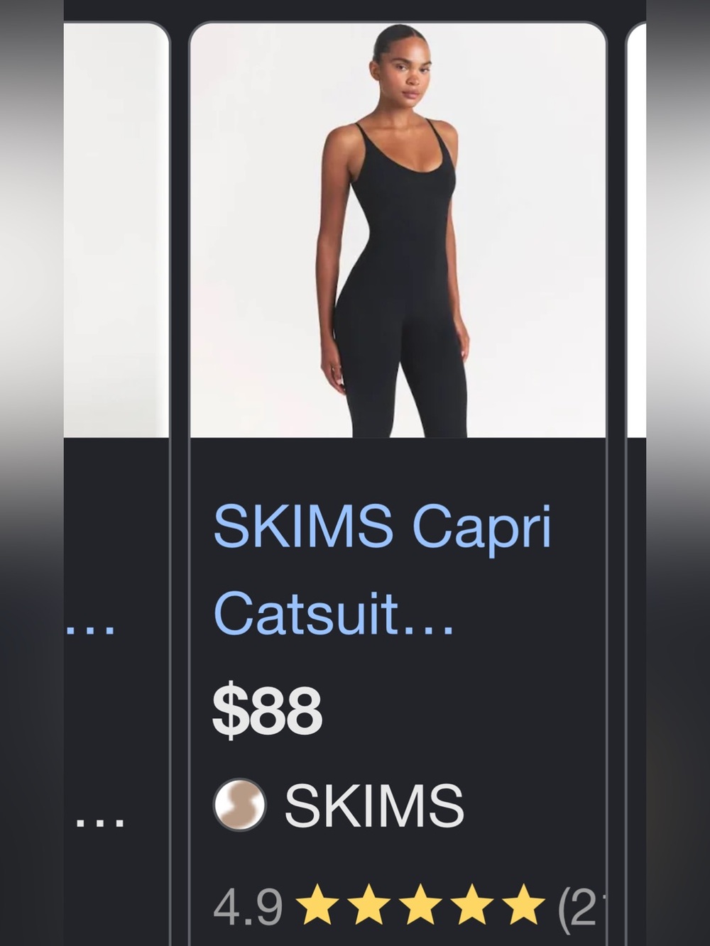 SKIMS Black Capri Jumpsuit